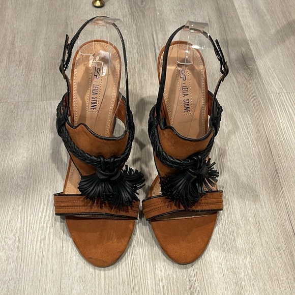 Leila Stone Tassel heeled sandals size 10 - Picture 2 of 9